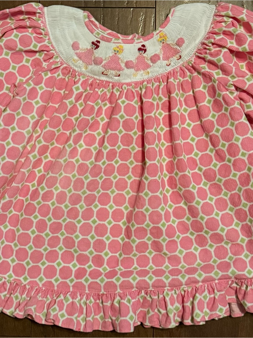 NWOT Mom & Me Boutique Pink Honeycomb Smocked Baby Dress with Ruffle Hem